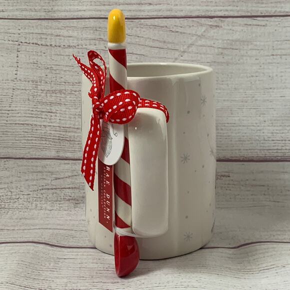 Rae Dunn North Pole Christmas Coffee Mug with Pole Spoon Ho Ho Ho Snowflake - Picture 5 of 13